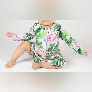 Long Sleeve Dress Flamingos